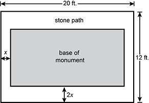 a diagram of a rectangle surrounded by a stone path